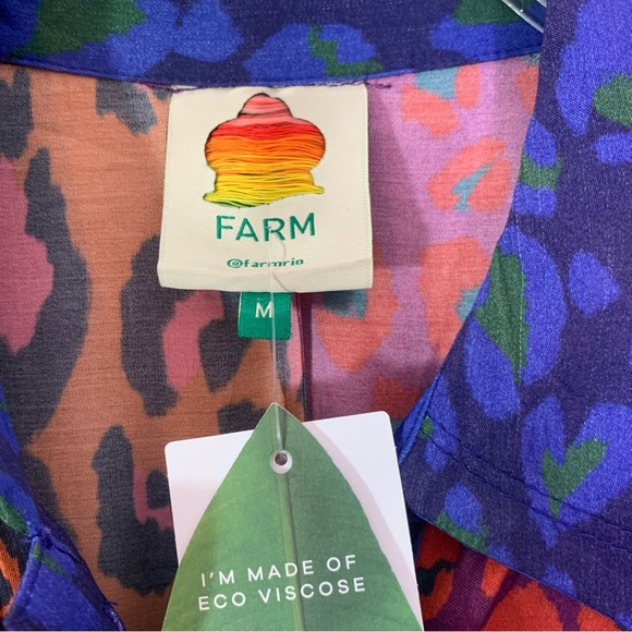 Farm Rio Mixed Leopard Pop Lenzing Ecovero Viscose Midi Dress M NWT - Picture 8 of 15